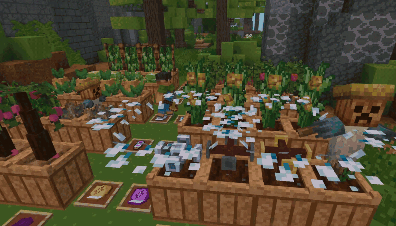 Converted custom plants, blocks, and items