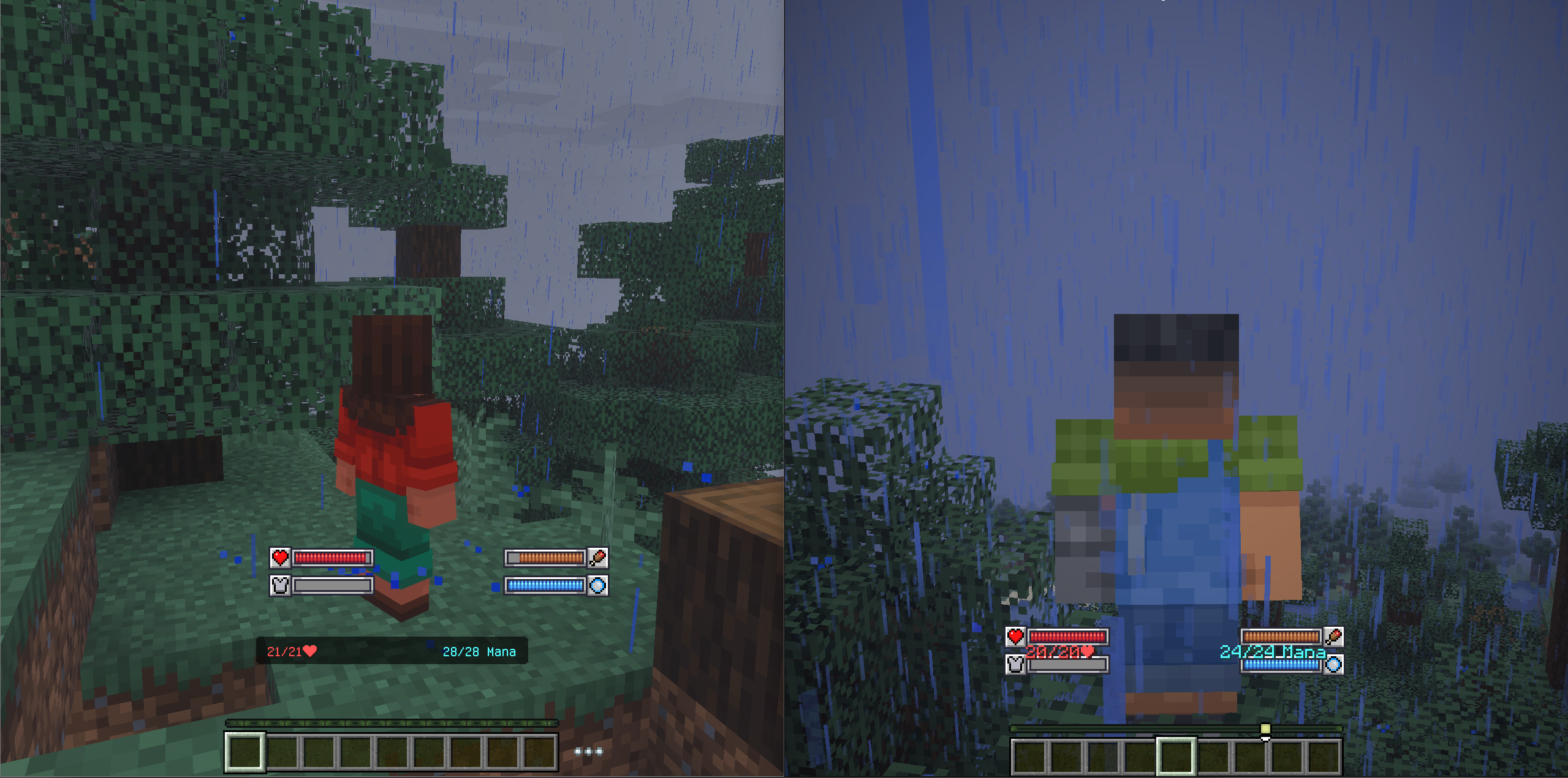 Custom HUD rendered on Java and Bedrock Edition